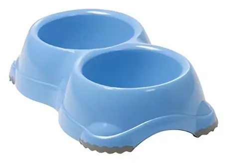 Tommi Smarty No. 2 jasnoniebieska / Podwójna miska dla psa / Plastik / 2 × 645 ml