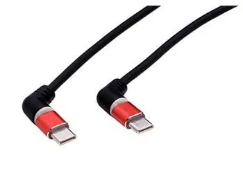 Roline USB-C(M) - złącza kątowe obrotowe USB-C(M) / Kabel / USB 2.0 / podświetlany / 60W / 2 m