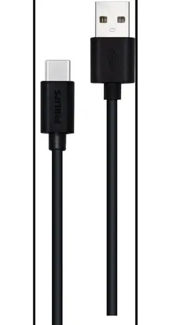 Philips DLC3104A/00 czarny / Kabel ładujący / USB-A - USB-C / 1,2 m
