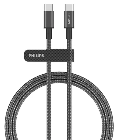 Philips DLC5060C/00 czarny / Kabel / USB-C - USB-C / 2 m / Power Delivery / 3 A