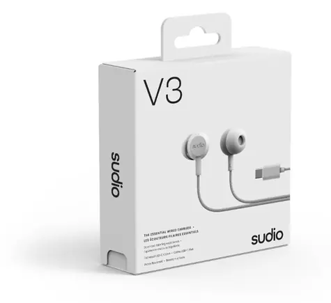 Sudio V3 białe / Słuchawki douszne przewodowe / mikrofon / USB-C