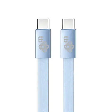 Płaski kabel USB-C - USB-C 1 m niebieski / Kabel USB-C / USB-C (M) - USB-C (M)