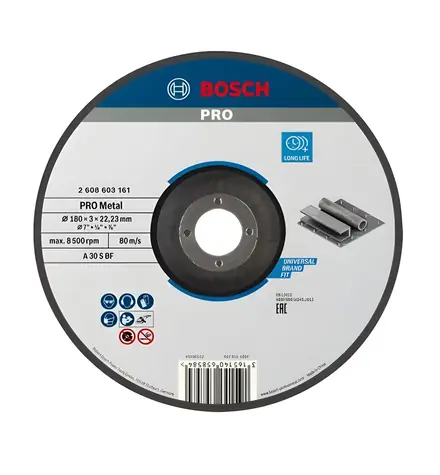 Tarcza tnąca BOSCH Metal 180x22,23 mm / Tarcza tnąca / grubość 3 mm