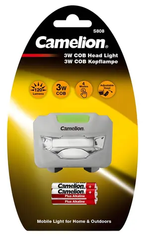 Latarka czołowa LED Camelion 3W / Latarka czołowa / 120 lm / 3x AAA / 4 tryby