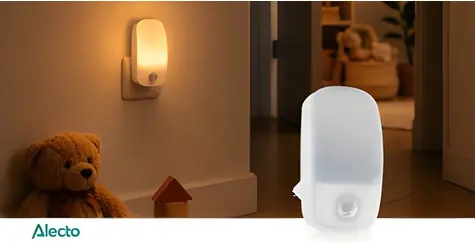 Alecto ANV19 / Lampka nocna / LED / Czujnik ruchu / Czujnik zmierzchu / Gniazdo