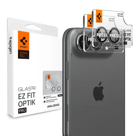 Szkło Spigen Glass tR EZ Fit Optik Pro białe / Szkło ochronne na aparat / do Apple iPhone Duo / 2 szt.