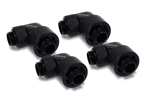 Alphacool Eiszapfen 16/10mm czarny / Montaż / Wkręcany / Obrotowy 90° / G1/4