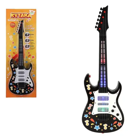 TEDDIES Gitara na baterie z dźwiękiem i światłem / 53 cm / Z paskiem / Plastik / od 3 lat