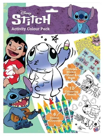 CYP BRAND Lilo i Stitch Arkusze ćwiczeń / 12 arkuszy / 6 kredek / naklejki z bohaterami