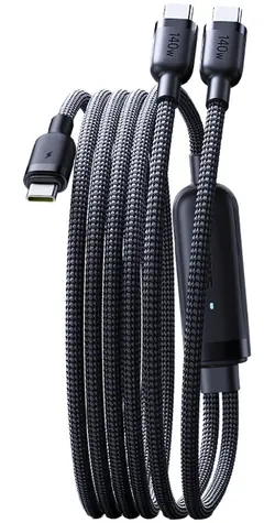 Baseus Flash 4 czarny / Kabel 2w1 USB-C do USB-C + USB-C / 140W / 1,5 m