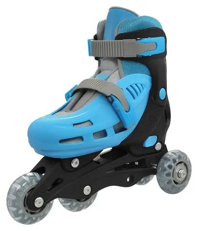 Rulyt Triskate Basic czarno-niebieskie / Wrotki dziecięce / rozmiar S (31-34) / 4 kółka / regulowane