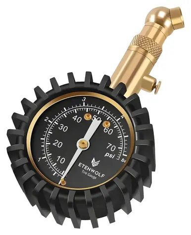 Etenwolf G200 / Manometr / 0-75 PSI (0-5 bar) / korpus z mosiądzu / końcówka obrotowa 360°