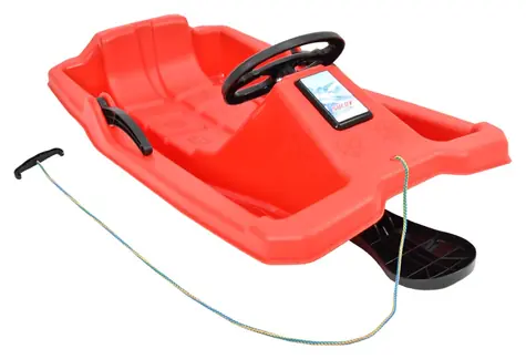 SULOV KVIDO red / Plastikowy bobsleigh z kierownicą / nośność: 50 kg