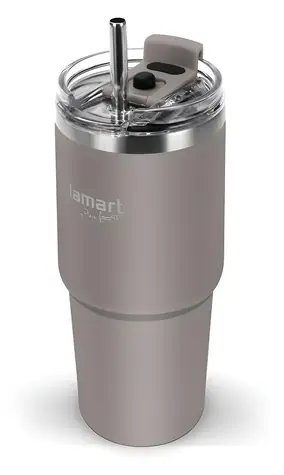 Lamart LT4100 Ogromny beżowy / Kubek termiczny / 0,47 l / stal nierdzewna / plastik