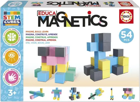 Educa Magnetyczny zestaw konstrukcyjny Magnetyczne kostki STEM / 54 elementy