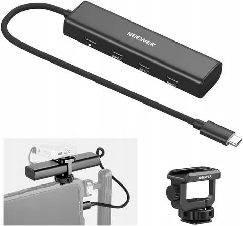 Neewer PS020E / hub USB-C / 4w1 / 5x USB-C / 10 Gb/s / 100W PD / gwint 1/4"