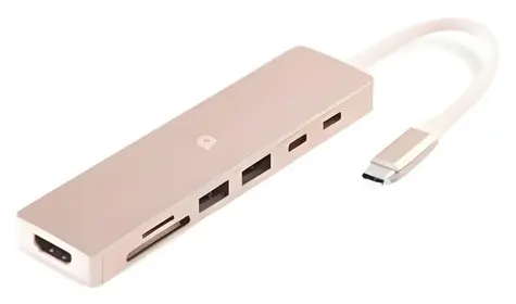 Aiino Stream Neo Blush / koncentrator USB-C / 7 portów / dla MacBooka