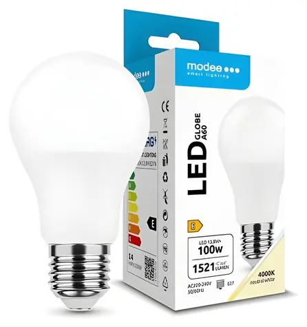 Modee A60 / żarówka LED / E27 / zamiennik 13,8W 100W / 1521 lm / 4000K