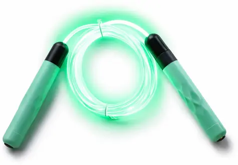 MERCO Skakanka Luminous 280 cm zielona / Świecąca / Na baterie / Plastikowa