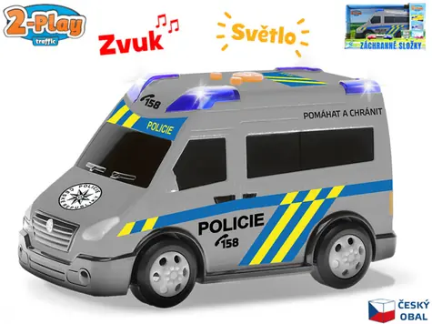 2-ZABAWKOWY RUCH DROGOWY Furgonetka policyjna / Wzór CZ / Swobodna jazda / Światło i dźwięk / od 3 lat