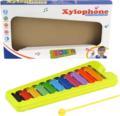 Ksylofon 11 klawiszy z młoteczkiem / Instrument muzyczny / Metal i plastik / od 18 miesięcy