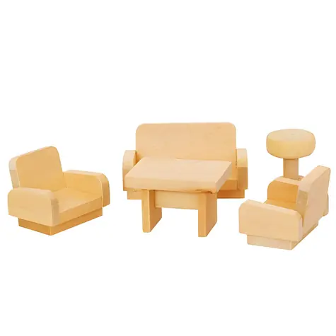 Meble dla lalek MADE Salon / drewno / 16x12x7,5 cm / od 3 lat