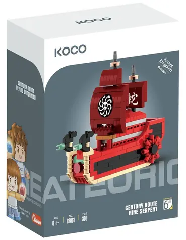Zestaw do budowy statku pirackiego KOCO Mini / 300 elementów / plastik / 6+