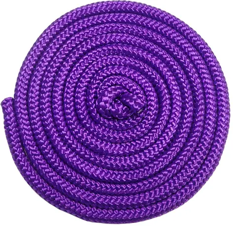 Skakanka gimnastyczna KUBIsport 3 m fioletowa / Sprzęt fitness / Długość 3 m