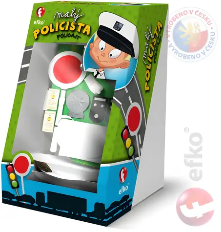 Zestaw EFKO Mały Policjant / Czapka, odznaka, kajdanki i formularze / od 5 lat