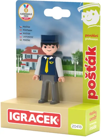 Zabawka figurka EFKO Listonosz / Seria Zawody / opakowanie, torba / od 3 lat