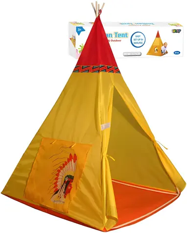 Namiot Tipi Indianin / Namiot do zabawy dla dzieci / 100 x 135 x 100 cm / 100% poliester / od 3 lat
