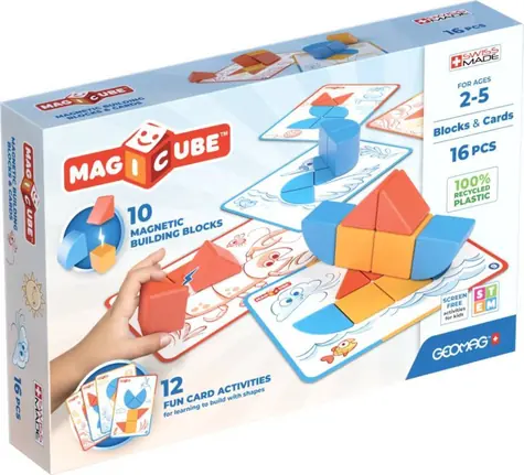 Zestaw magnetyczny Geomag Magicube Blocks&Cards / 16 elementów / od 2 lat