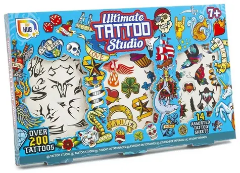 Studio tatuażu PEPPA PIG The Ultimate blue / ponad 200 tatuaży / 14 arkuszy / dla chłopców / od 7 lat