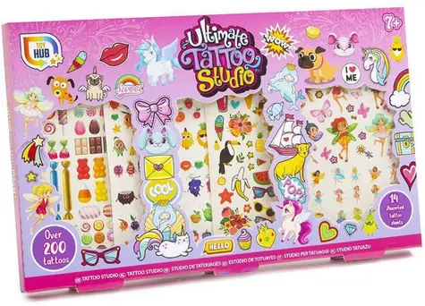 Studio tatuażu PEPPA PIG The Ultimate pink / ponad 200 tatuaży / 14 arkuszy / dla dziewczynek / od 7 lat
