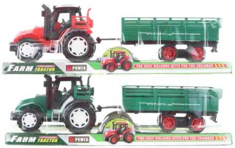 Orion Traktor z przyczepą / 2 kolory / Koło zamachowe / 35 cm / Plastik / od 3 lat