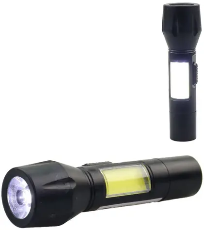 MaDe Mini lampa robocza USB czarna / Lampa robocza / 2 w 1 / Akumulator / 10,5 cm