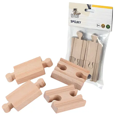 SPARKYS BABU Sprzęgi torowe / 4+4 szt. / Drewniane / od 3 lat