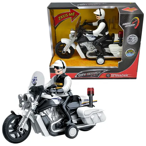 SAMOCHÓD SŁUŻBY MIEJSKIEJ Motocykl policyjny / 1:16 / plastik