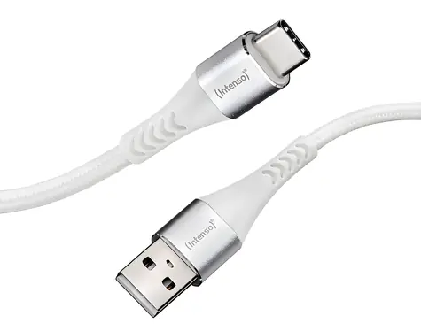 INTENSO A315C biały / Kabel do ładowania i transmisji danych / USB-A - USB-C / 1,5 m / PD 60 W