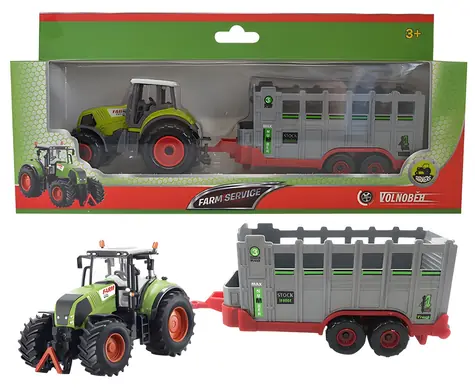 SPARKYS FARM SERVICE Ciągnik z przyczepą do przewozu zwierząt / 1:50 / od 3 lat