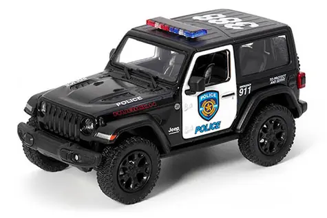 SPARKYS Metalowy model samochodu Jeep Wrangler Police 2018 / Metalowy / tył / od 3 lat