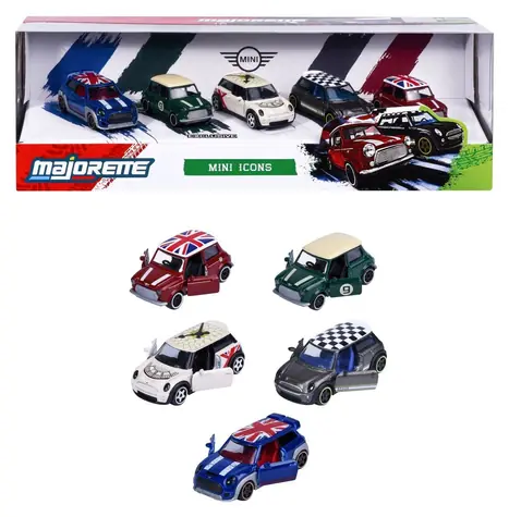 Zestaw prezentowy MAJORETTE MINI / Samochody metalowe / wolnobieżne / 1:64 / 5 szt. / długość 7,5 cm