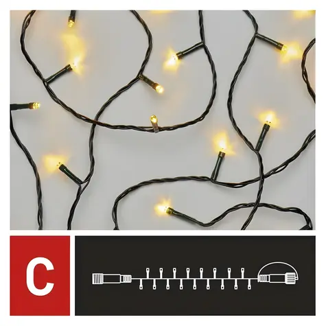 Emos D1AW03 Connect / Łańcuch łączący / 100 LED / 10 m / ciepła biel / IP44