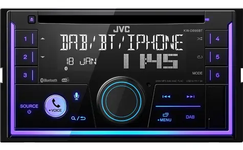 JVC KW-DB95BT czarny / Radio samochodowe / 2DIN / CD / DAB+ / Bluetooth / USB