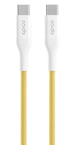 Kabel Epico UltraLink 60W USB-C do USB-C EC22 żółty / 1,5 m / 60 W / 480 Mb/s / oplot tekstylny