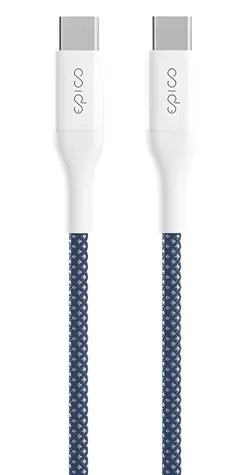 Epico UltraLink EC22 niebieski / kabel USB-C do USB-C / 60 W / 1,5 m / 480 Mb/s / oplot tekstylny
