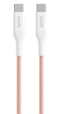 Epico UltraLink EC22 różowy / kabel USB-C do USB-C / 60 W / 1,5 m / 480 Mb/s / oplot tekstylny