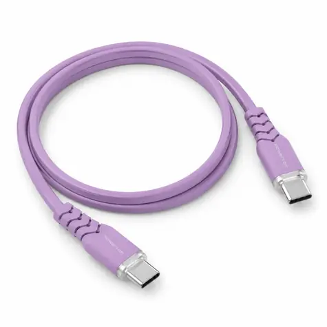Powerton Energy PASTEL EDITION fioletowy / Kabel / USB-C - USB-C / 60 W / PD / 1 m / silikon