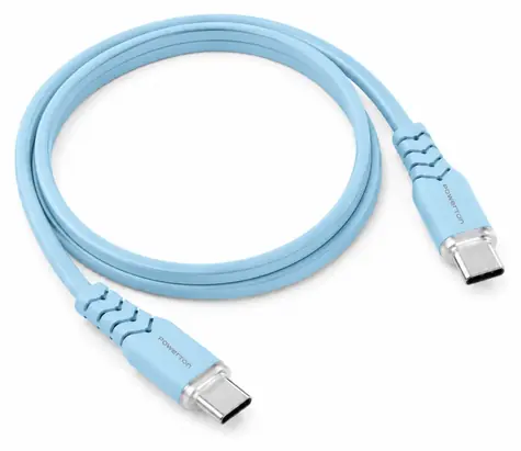 Powerton Energy PASTEL EDITION niebieski / Kabel / USB-C - USB-C / 60 W / PD / 1 m / silikon