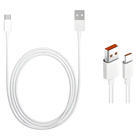 Oryginalny kabel do transmisji danych USB-C XIAOMI, biały / Kabel do transmisji danych / USB-C / 4A / 1m / Luzem